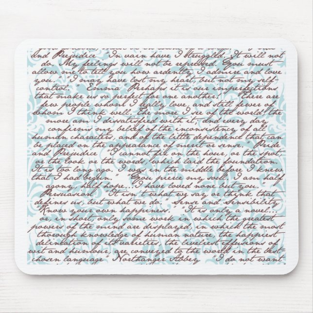Jane Austen-Damast Mousepad (Vorne)