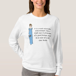 Jane Austen-Dame Stolz und Vorurteil-Zitat T-Shirt