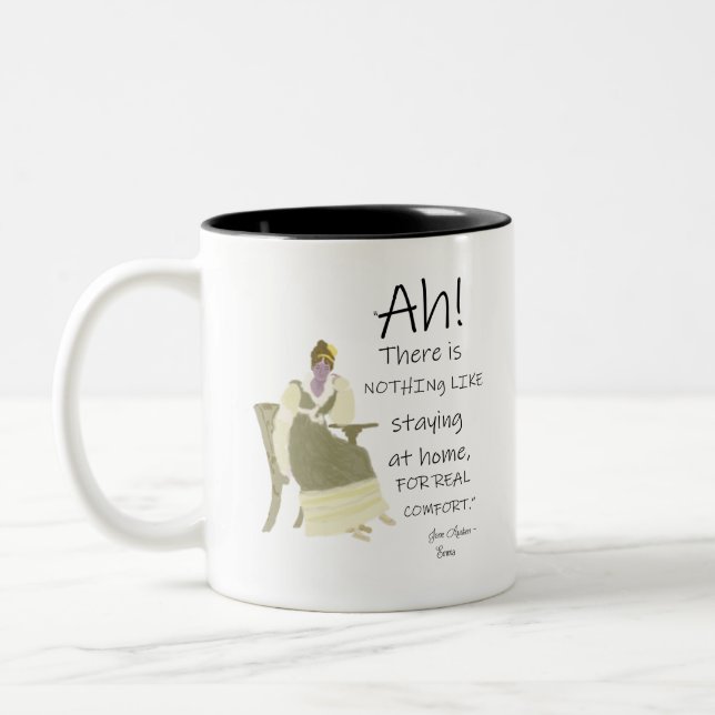 Jane Austen Emma Comfort Zitat Zweifarbige Tasse (Links)