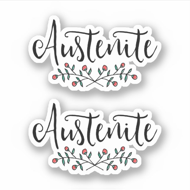 Jane Austen Floral Austenite Aufkleber (Vorderseite)