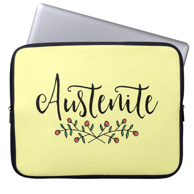 Jane Austen Floral Austenite Laptopschutzhülle (Vorderseite)