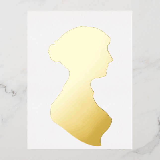 Jane Austen Folie Einladungspostkarte (Vorderseite)