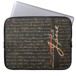 Jane Austen Handwriting Laptop Sleeve