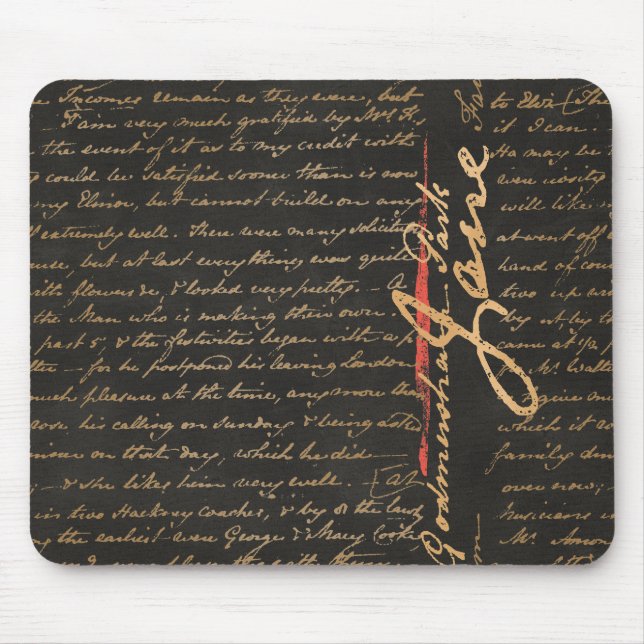 Jane Austen Handwriting Mouse Pad Mousepad (Vorne)