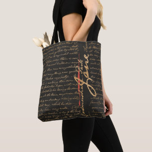 Jane Austen Handwriting Tote Bag