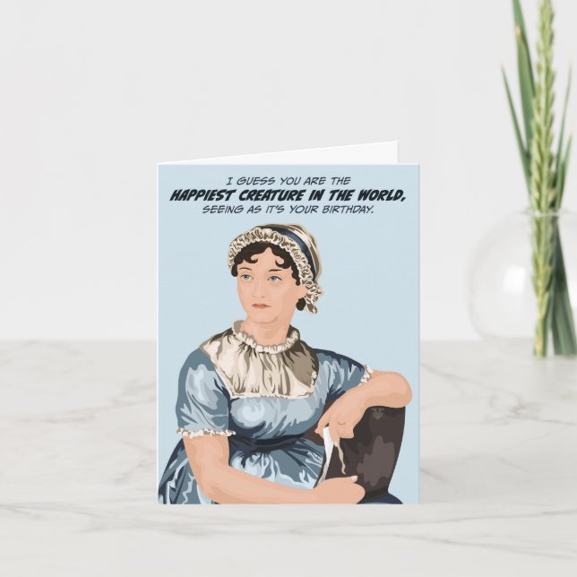 Jane Austen Happy Birthday Grueting Card Karte (Vorderseite)