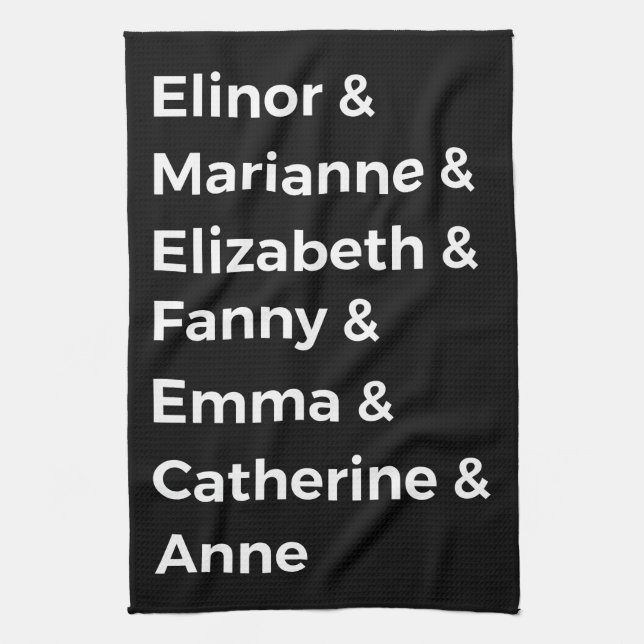 Jane Austen Heroines I Geschirrtuch (Vertikal)