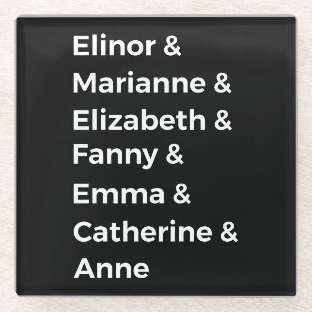 Jane Austen Heroines I Glasuntersetzer (Vorderseite)