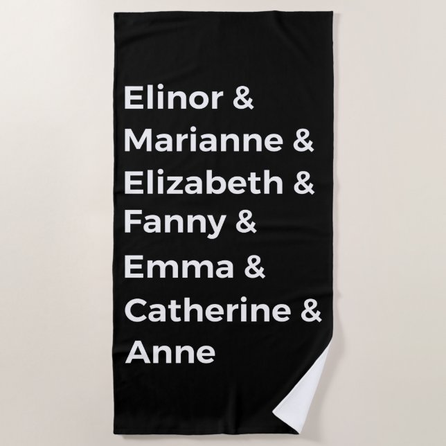 Jane Austen Heroines I Strandtuch (Vorderseite)