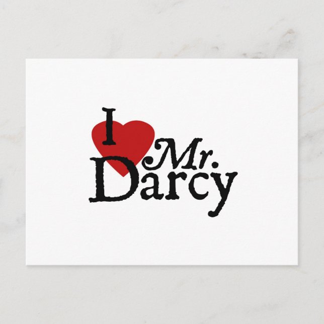 Jane Austen I LIEBE Darcy Postkarte (Vorderseite)