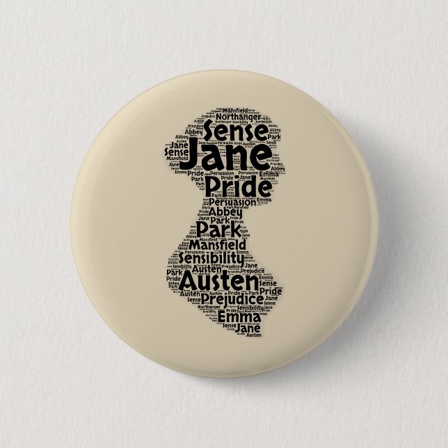 Jane Austen-Knopf Button (Vorderseite)