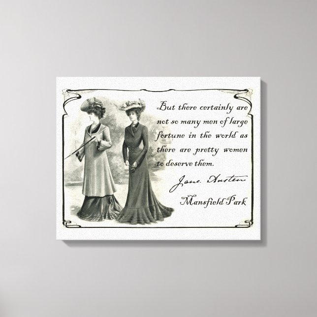 Jane Austen: Kunst der Hübschen Leinwand von Fraue (Vorderseite)