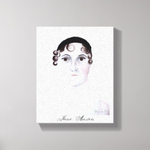 Jane-Austen-Leinwand nach Original-Aquarell. Leinwanddruck