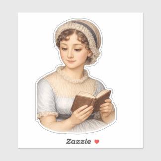 Jane Austen lesend Aufkleber