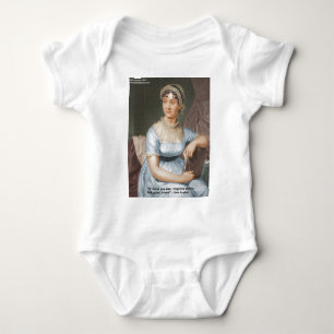Jane Austen liebte weniger Zitat von Geschenken un Baby Strampler