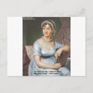 Jane Austen Loved U Less Zitat auf Geschenken & Ka Postkarte