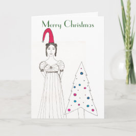 Jane Austen Mädchen, Weihnachts-Floppy hat, Christ Feiertagskarte