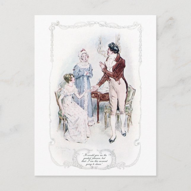 Jane Austen Mansfield Park Illustration Postcard Postkarte (Vorderseite)