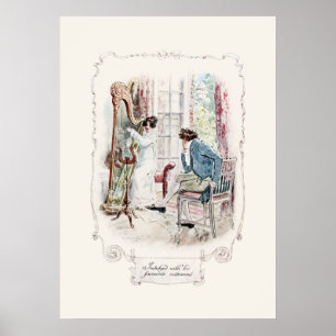 Jane Austen Mansfield Park Illustration Print Poster