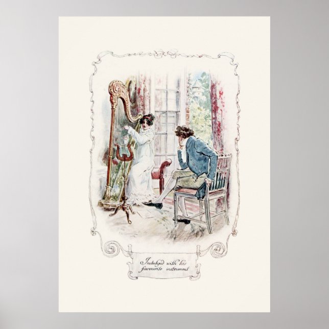 Jane Austen Mansfield Park Illustration Print Poster (Vorne)