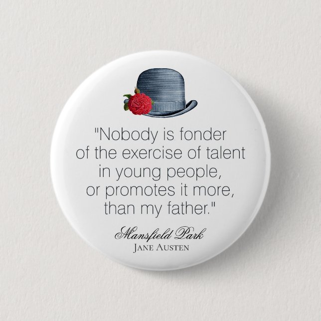 Jane Austen - Mein Vater - Vintager Hut Button (Vorderseite)