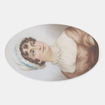 Jane-Austen-Miniatur-Porträt-Aufkleber