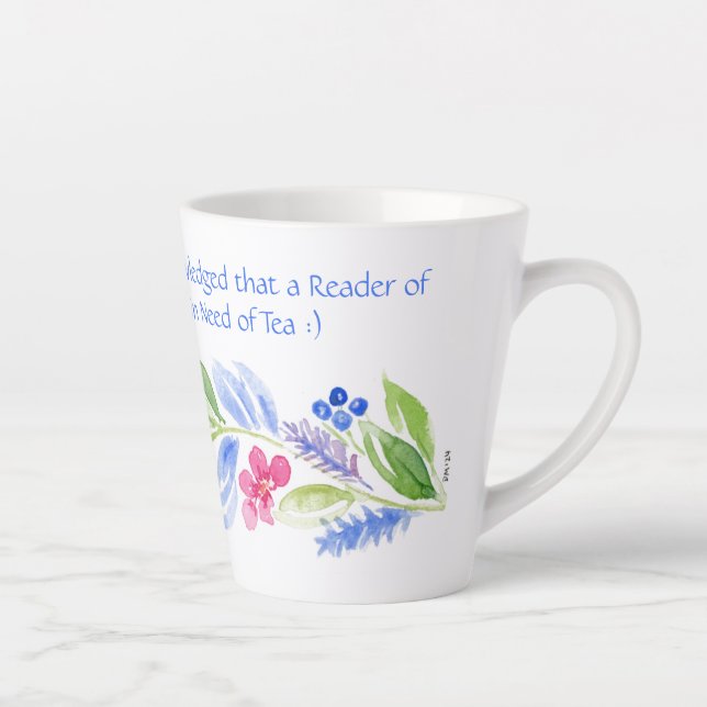 Jane Austen Motto Floral Tasse (Rechts)