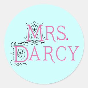 Jane Austen Mrs. Darcy Gift Runder Aufkleber