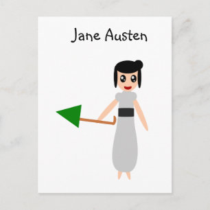 Jane Austen Niedlich Postkarte