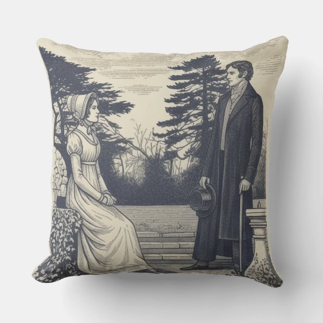 Jane-Austen-Paare Kissen (Vorderseite)
