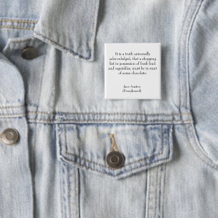 Jane Austen Paraphrasierte Einkaufstasche Button