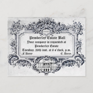 Jane Austen: Pemberley Anwesen Ball Postkarte