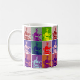 Jane Austen Pop Art bunt Kaffeetasse