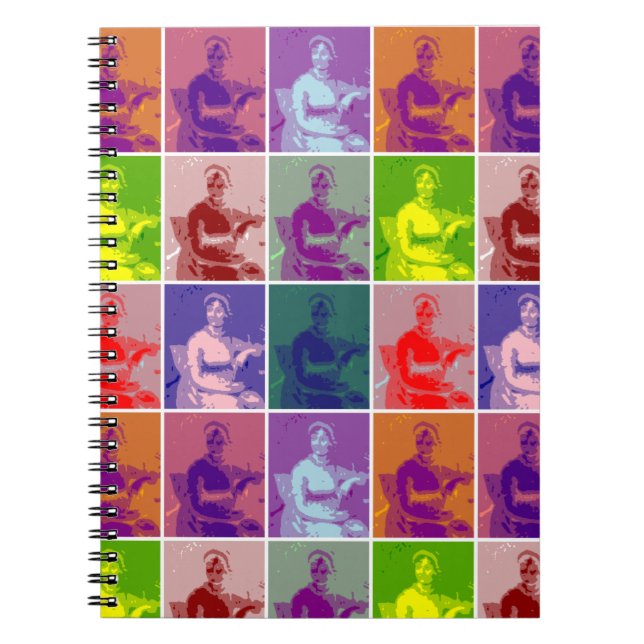 Jane Austen Pop Art bunt Notizblock (Vorderseite)