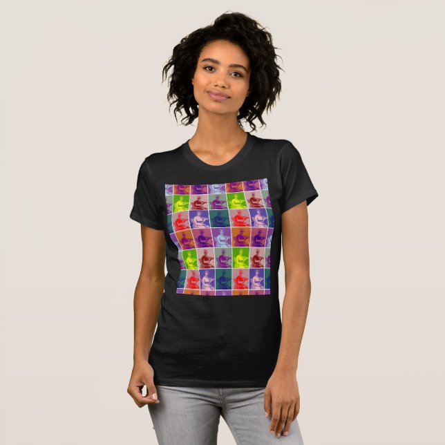 Jane Austen Pop Art bunt T-Shirt (Vorne ganz)