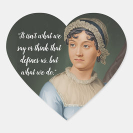 Jane Austen portrait and quote Herz-Aufkleber