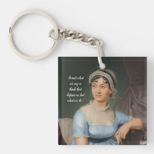 Jane Austen portrait and quote Schlüsselanhänger (Vorderseite)