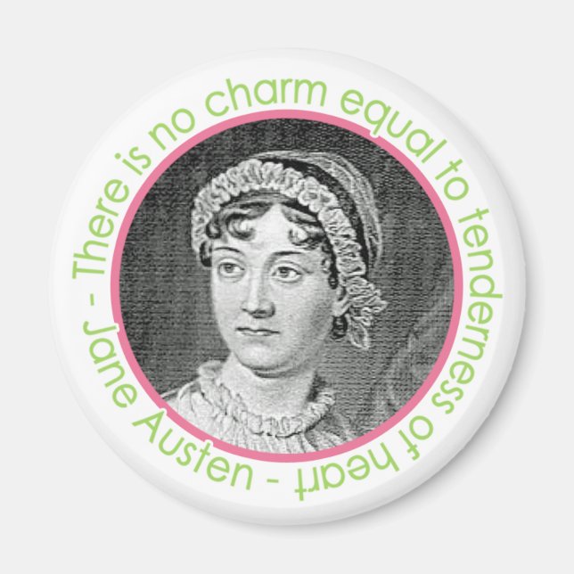 Jane Austen Portrait mit Zitat Magnet (Vorne)