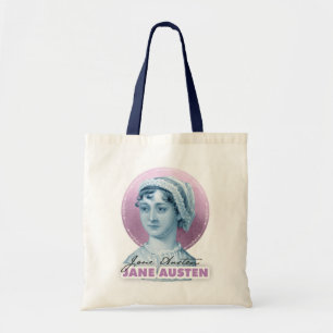 Jane Austen Portrait und Signature Pink Tragetasche