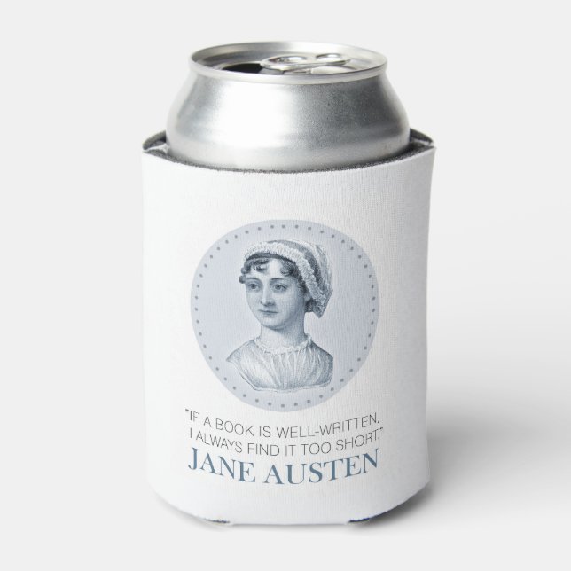 Jane Austen Portrait und Zitat zum Lesen Dosenkühler (Kanne Vorderseite)