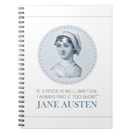 Jane Austen Portrait und Zitat zum Lesen Notizblock