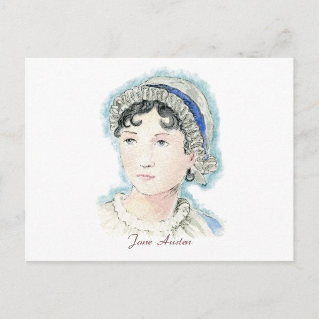 Jane Austen Portrait von Alice Flynn Postkarte (Vorderseite)