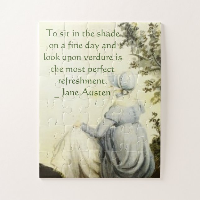 Jane Austen Portrait +Zitat Puzzle (Vertikal)