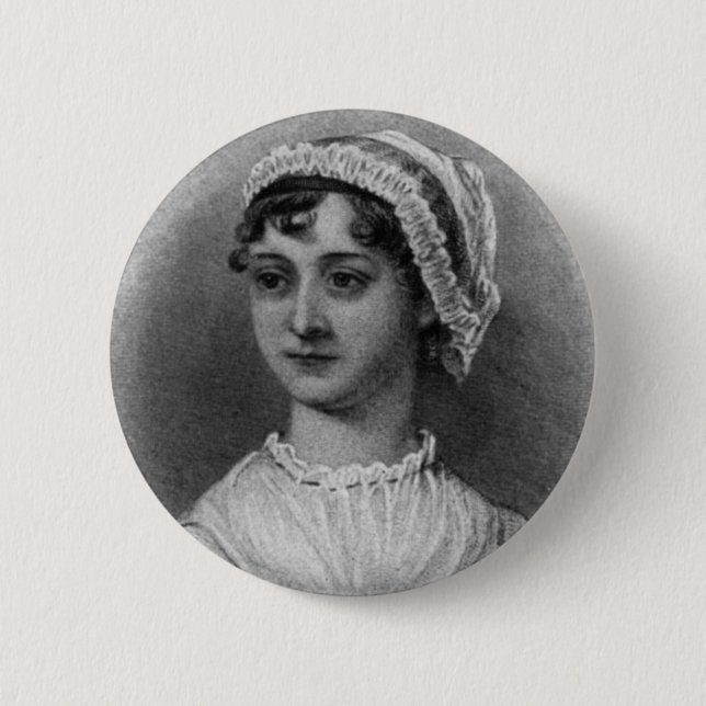 Jane Austen-Porträt Button (Vorderseite)
