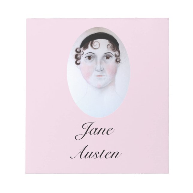 Jane-Austen-Porträt, Lesezeichen. Notizblock (Vorderseite)