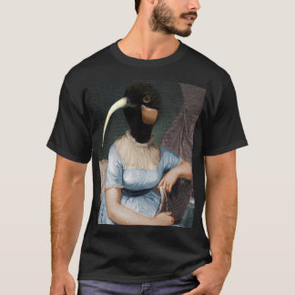 Jane-Austen-Porträt mit Vogelkopf T-Shirt