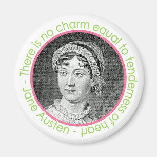 Jane Austen-Porträt mit Zitat-Magneten Magnet
