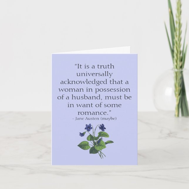 Jane Austen Pride and Prejudice Anniversary Card Karte (Vorderseite)
