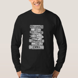 Jane Austen Pride and Prejudice & Mr. Darcy Book S T-Shirt