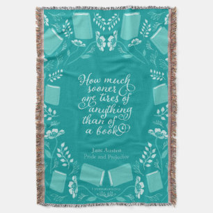 Jane Austen Pride & Prejudice Aquamarin Floral Boo Decke